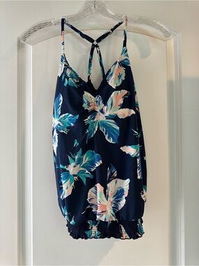 Carve Designs Navy Blue Floral tankini
